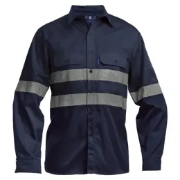 Barron Underground Long Sleeve Safety Shirt Navy